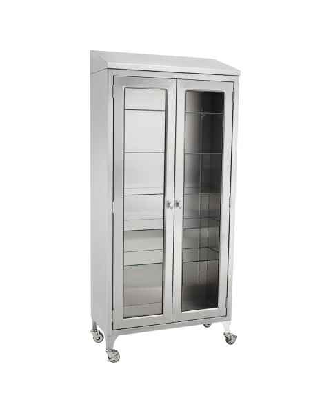 Blickman Free Standing Instrument & Supply Cabinet with Glass Shelves