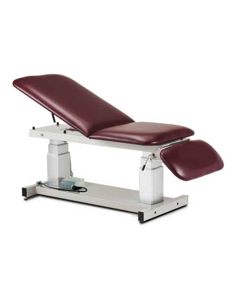 The Clinton 27" Wide General Ultrasound Power Table with Three-Section, Model 80063, is shown in the picture. Model 80063-X has a 34" width.