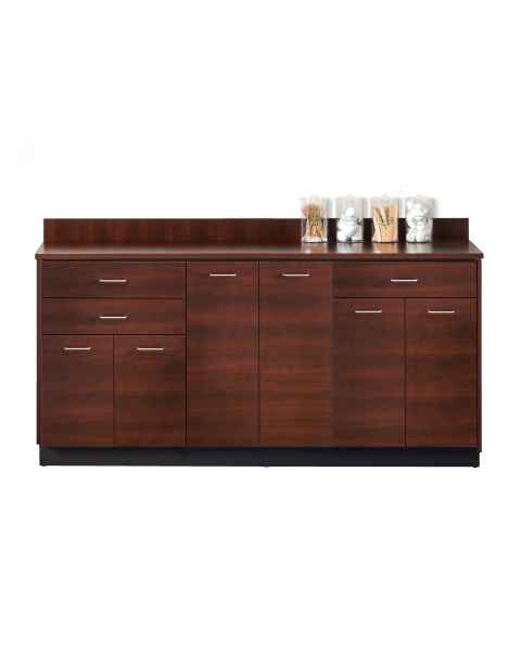 Clinton 8072 Classic Laminate 72" Wide Base Cabinet with 6 Doors and 3 Drawers, Dark Cherry