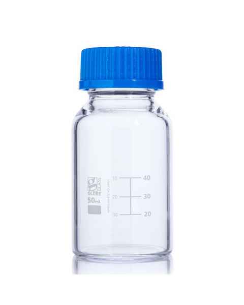 Globe Scientific 8100050 Globe Glass™ Media Bottle with GL32 Screw Cap, 50 mL