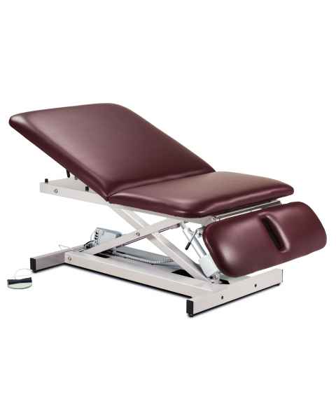 Clinton Model 84430 Extra Wide Open Base Bariatric Power Table with Adjustable Backrest & Drop Section