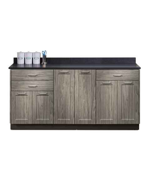 Clinton  Model 8672 Fashion Finish Metropolis Gray 72" Wide Base Cabinet with Graphite Talc Countertop (Supplies and Sundry Jars NOT Included)