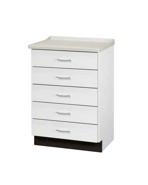 Clinton 8805-AF Treatment Cabinet with 5 Drawers and Molded Top - Fashion Finish Arctic White Base