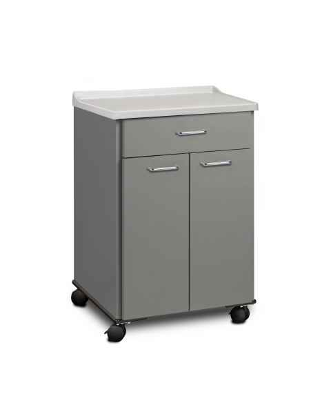 Clinton 8921-A Mobile Treatment Cabinet with 1 Drawer, 2 Doors, Molded Top, and Slate Gray Base