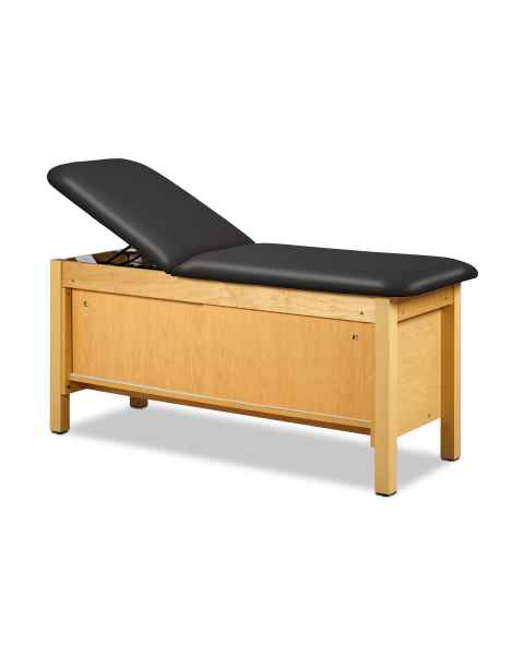 Clinton 9014 Series Classic-Value Cabinet Style Treatment Table with Sliding Door - Black Upholstery and Maple Laminate