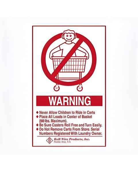 R&B Wire 903E Warning Sign, Wall Mounted - English