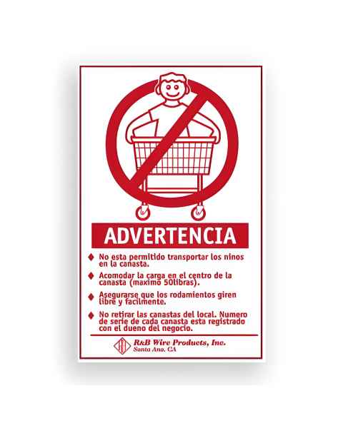 R&B Wire 903S Warning Sign, Wall Mounted - Spanish