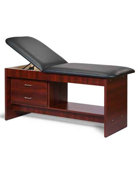 Clinton Model 91013 Panel Leg Series Treatment Table with Shelf and Drawers 