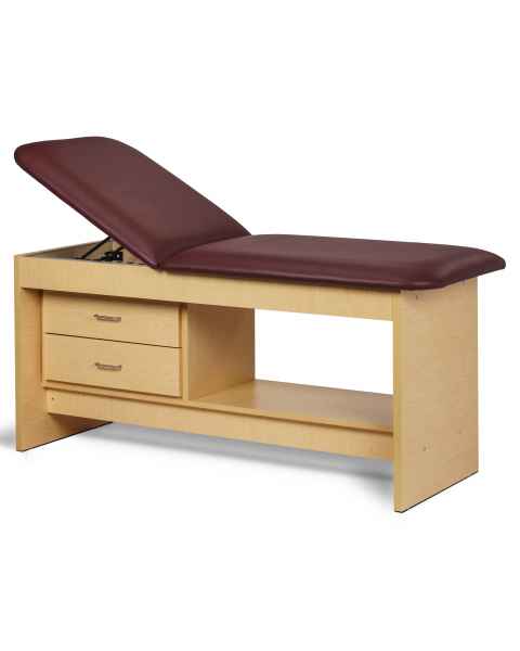 Clinton Model 91013 Panel Leg Series Treatment Table with Shelf and Drawers 