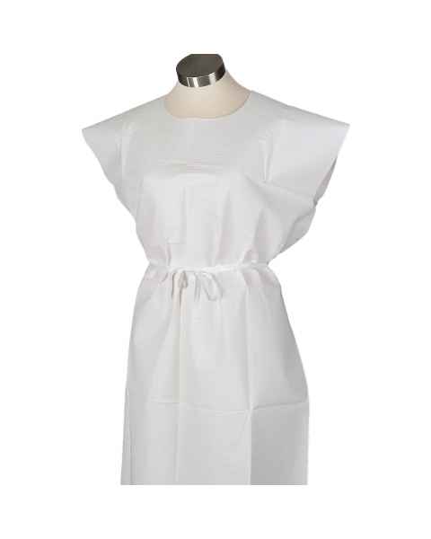 TIDI Products 910320 Everyday Exam Gowns - 30" x 42", White