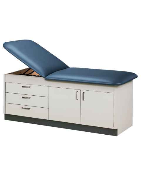Clinton Model 9105 Cabinet Style Treatment Table with Adjustable Backrest, 3 Drawers & 2 Doors
