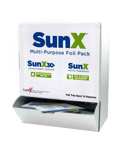 AERO Healthcare 91661 SunX30 Sunscreen Lotion and Utility Towelette Pack with Dispenser