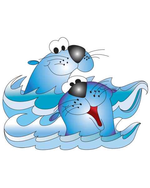 Clinton 9737 Smiling Seals Graphic