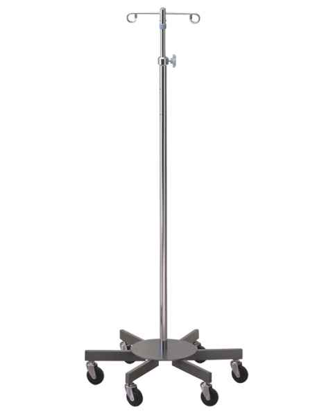 Lakeside Chrome Infusion Pump Stand: 6 Leg Oversize Base - 2 Ram