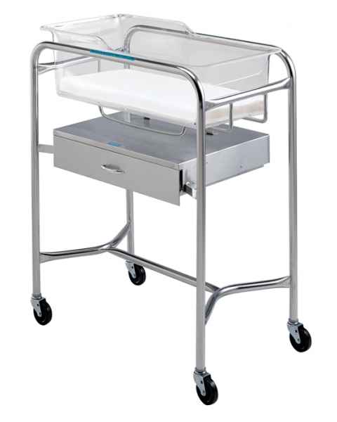 Pedigo Stainless Steel Bassinet Stand With Side-Mounted Drawer