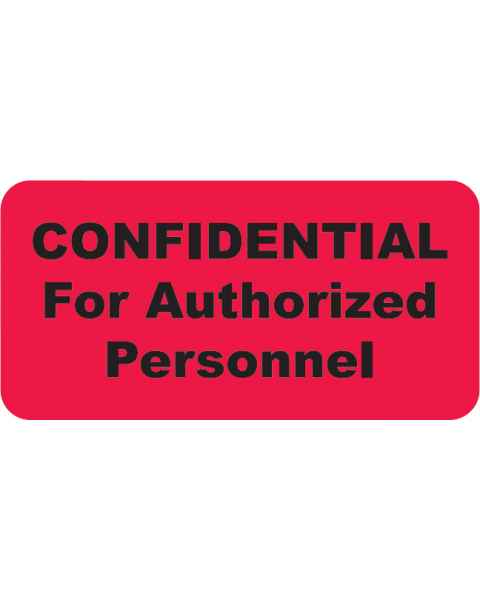 CONFIDENTIAL FOR AUTHORIZED PERSONNEL Label - Size 2"W x 1"H