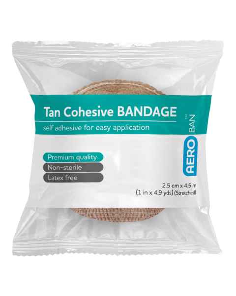 AERO Healthcare ABCT25 AeroBan™ Tan Cohesive Bandage - 1" W x 4.9 Yard