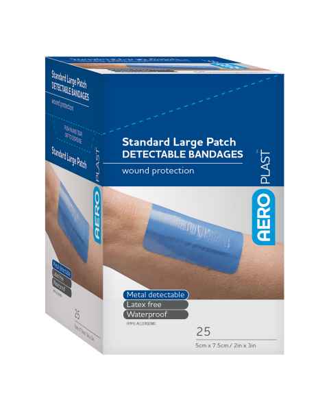 AERO Healthcare AD1001US AeroPlast™ Detectable Patch Bandages, Large