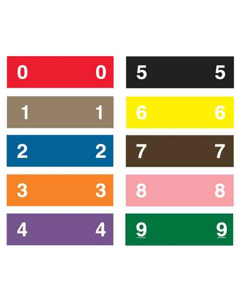 AMES L-A-00134RB Match AENP Series Numeric Color Code Roll Labels - 1/2"H x 1 3/4"W