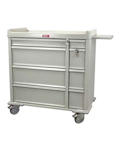 Harloff AL600PC OptimAL Line Aluminum 600 Punch Card Medication Cart with Key Locks, Single Wide Narcotics Drawer