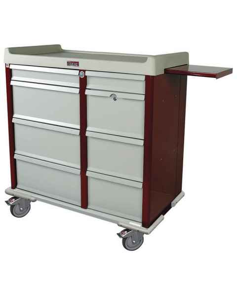 Harloff AL602PC OptimAL Line Aluminum 600 Punch Card Medication Cart with Key Locks, Double Wide Narcotics Drawer