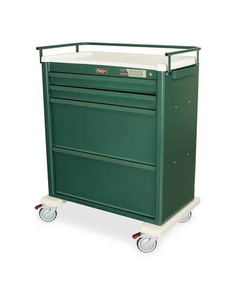 Harloff AL8W10EKC4DSP Aluminum Universal Line DISPILL Compatible Medication Cart with CompX Electronic Lock