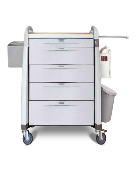 Capsa AM10TC-LCD-C-STK Quickship Avalo&reg; Treatment Cart with 5 Drawers, Key Lock