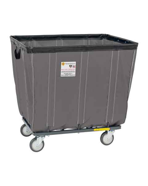 R&B Wire Antimicrobial Vinyl Basket Truck with 4 Swivel Casters - Gray