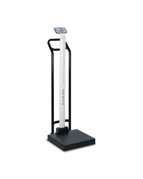 DETECTO APEXH-AC apex® Digital Clinical Scale with Mechanical Height Rod, Non-Medical-Grade AC Adapter, and Handrail