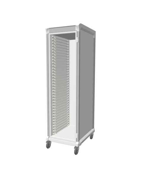 Pegasus APL-4.0U-GD Apollo U Type Medical Storage Cart with 4 Panels, Single Column, Glass Door