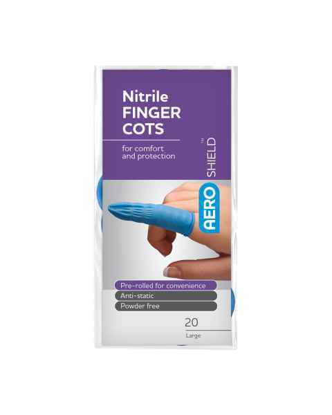 AERO Healthcare ASN20-L AeroShield&trade; Nitrile Finger Cots