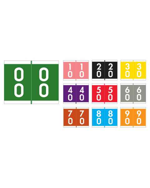 Barkley FDAVM Match AVDM Series Double Digit Numeric Color Code Roll Labels - 1 3/16"H x 1 1/2"W