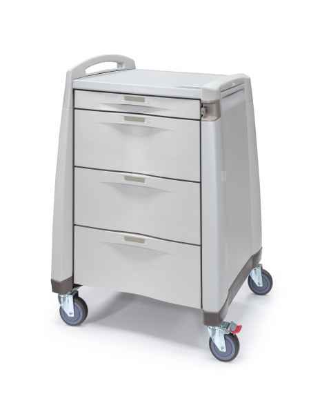Capsa AVPCS10-CSHDC-D103 Avalo PCS Punch Card Medication Cart with 4 Drawers, Key Lock, Taupe Accent Color