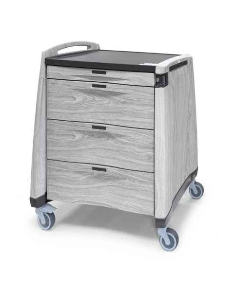 Capsa AWPCL10-CMASG-D103 Avalo Woodblend PCL Punch Card Medication Cart with 4 Drawers, Key Lock, Mountain Ash (Shown with Left Handle Upgrade Option)
