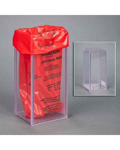 Poltex BIOHBX8 Benchtop Biohazard Bag Box - 3.50" W x 3" D x 8.10" H, Not Tilted (Biohazard Bag is Not Included)