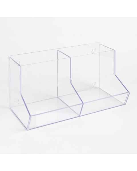 Poltex BLKBNDBL4-W Double Bulk Storage Bin with Front Dispensing Access - 8" W x 8.5" D x 8 H, Wall Mount (Consumables are Not Included)