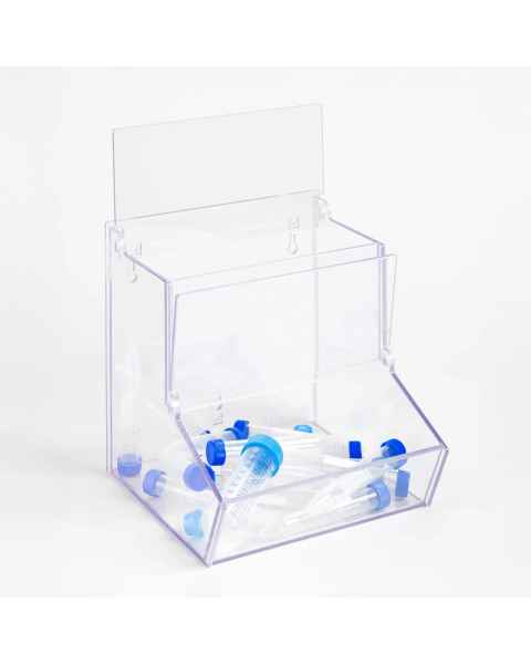 Poltex BLKBNLD4-W Wide Bulk Storage Bin with Lid and Front Dispensing Access - 4" W x 8.5" D x 8" H, Wall Mount (Consumables are Not Included)