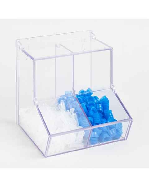 Poltex BLKBNLDDBL4 Double Bulk Storage Bin with Lid and Front Dispensing Access - Top and Front Lid Closed (Consumables are Not Included)