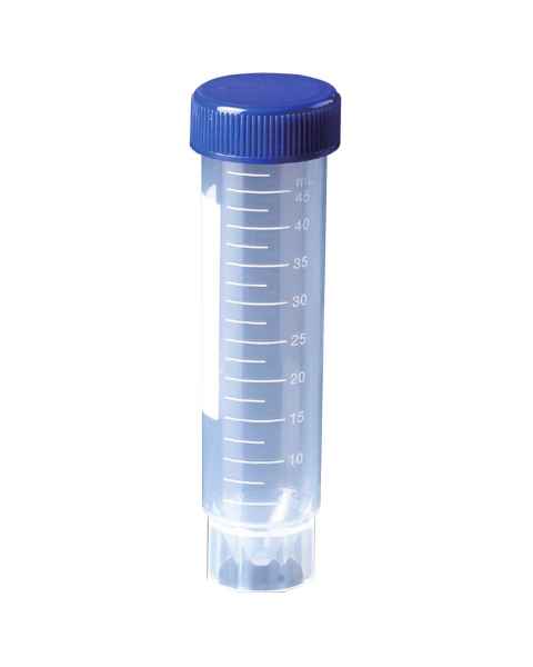 MTC Bio C2605 50mL Sterile Self-Standing Conical Centrifuge Tube with Flat Screw Cap