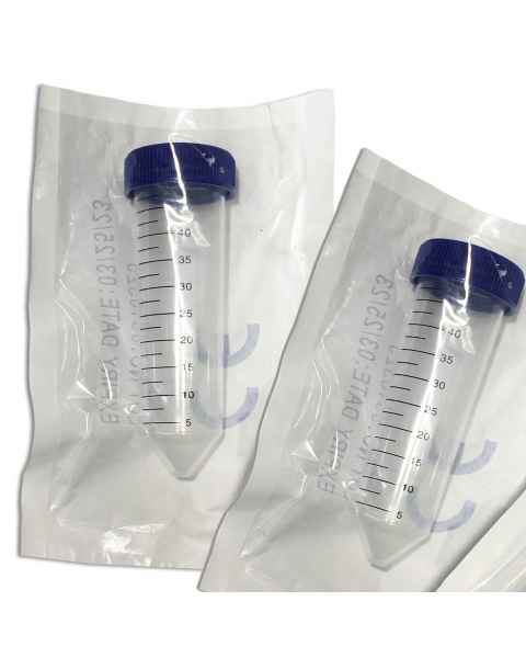 MTC Bio C2650-W 50mL Sterile Conical Centrifuge Tube with Flat Screw Cap - Individually Wrapped