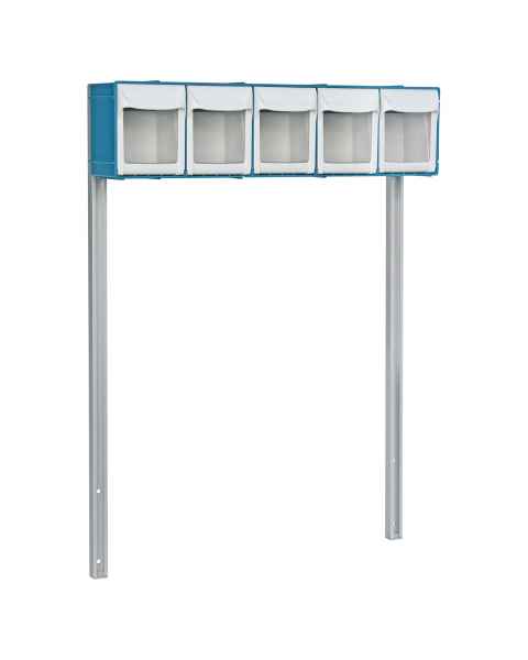 DETECTO CABM05-23 5-Bin Organizer with Accessory Bridge for MobileCare Medical Carts with 23" Wide Drawers