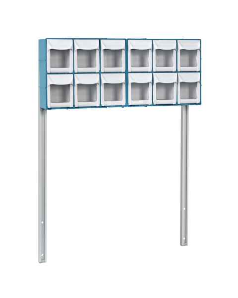 DETECTO CABM12-29 12-Bin Organizer with Accessory Bridge for MobileCare Medical Carts with 29" Wide Drawers