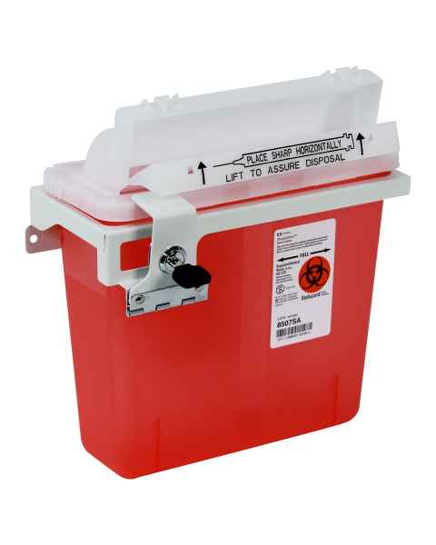 DETECTO CAMCDSC Metal Sharps Container Holder with Accessory Rail for MobileCare Medical Carts (Sharps Container NOT included)
