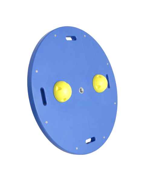 CanDo&reg; Circular Wobble/Rocker Balance Board Combo&trade; with 2 Instability Balls - X-Easy, Yellow