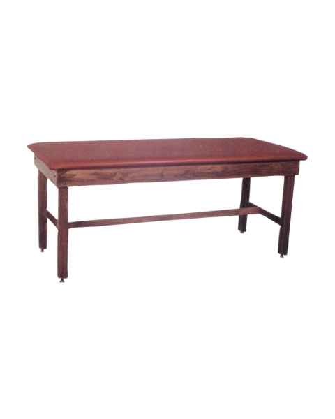 CanDo&reg; Fixed Height Hardwood Treatment Table with Flat Top and H-Brace