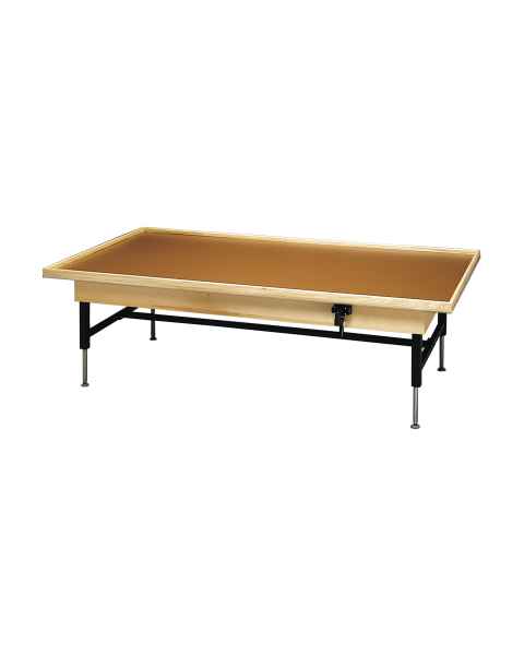 CanDo&reg; Manual Hi-Lo Mat Platform Table with Raised-Rim Top