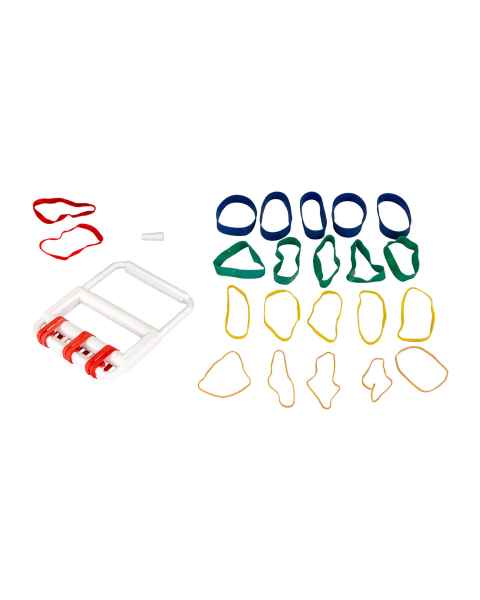 CanDo&reg; Rubber Band Hand Grip Exerciser with 5 Resistance Level Bands