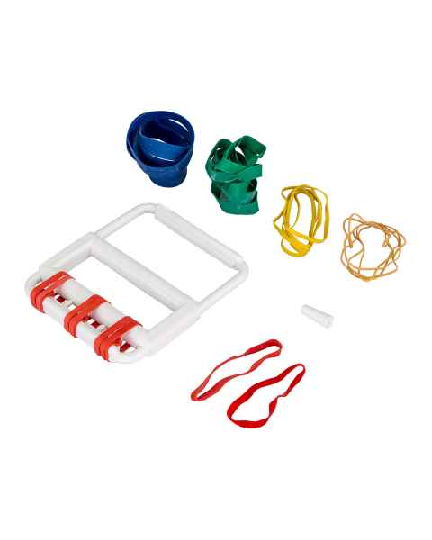 CanDo&reg; Rubber Band Hand Grip Exerciser with 5 Resistance Level Bands