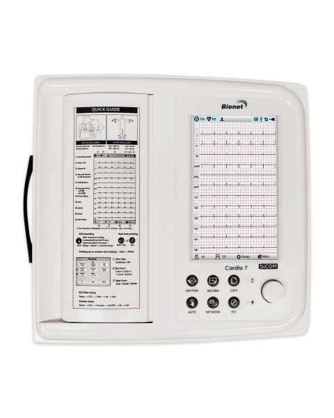 Bionet Cardio-7B 12-Channel Interpretive ECG with 7" Touch Screen and WiFi - ECG Only, Front Top View