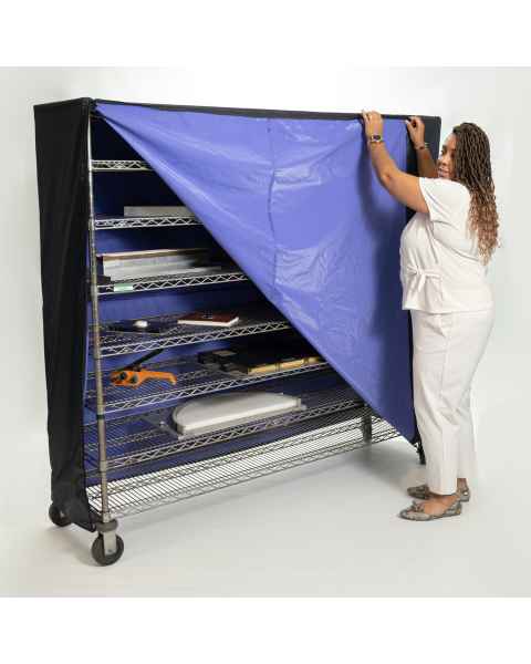 Casco C-Matt&trade; Medical Cart and Rack Cover with Zipper, Blue Bruin Vinyl (Cart and Instruments are Not Included)